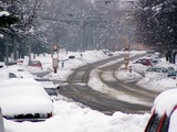 Ladovsk zima na ulici Svornosti v Ostrav.